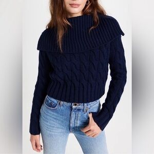 Rebecca Taylor Marino Chainette Pullover Chunky Cable Knit Sweater Size XS